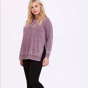 Washed Purple Wine Side-Zip Hoodie